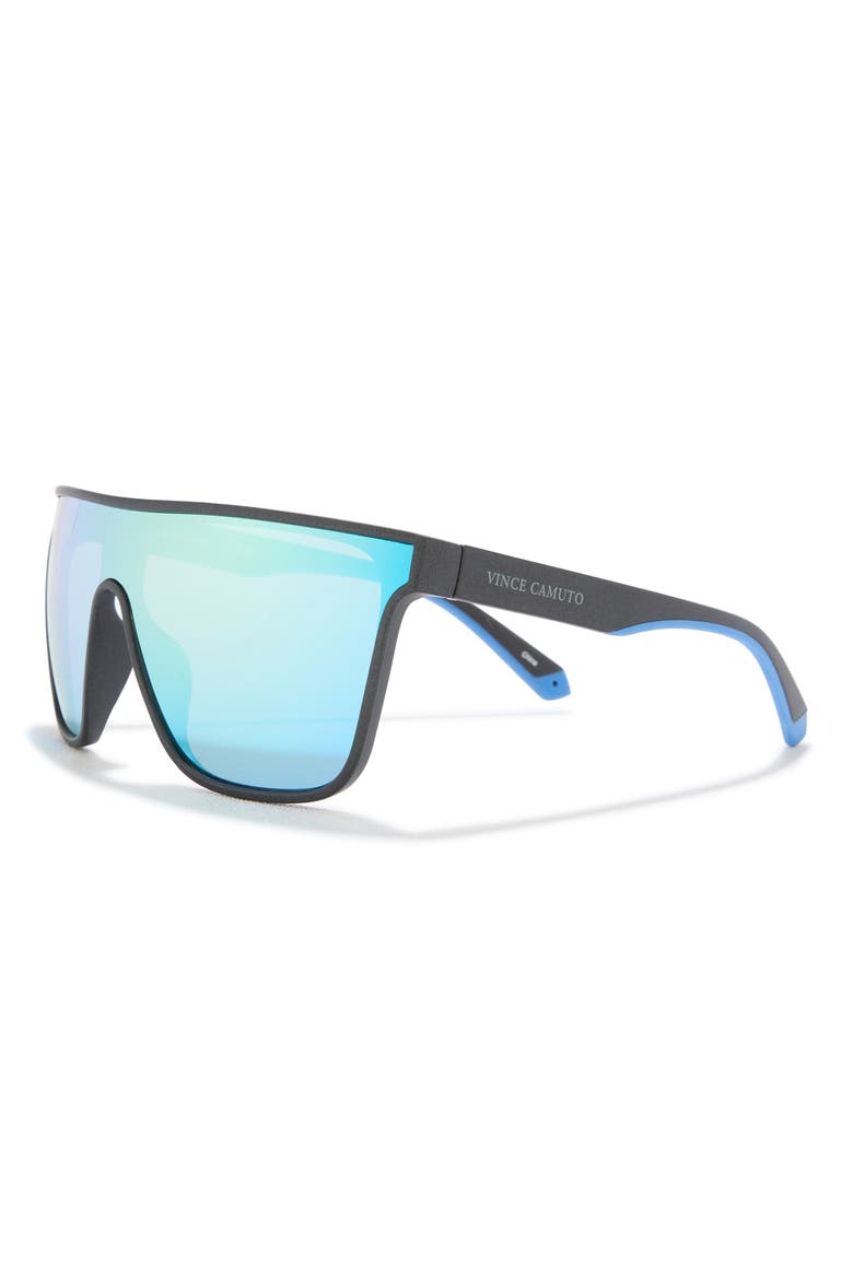 140mm Mirrored Flat Top Sunglasses, Alternate, color, BLACK BLUE