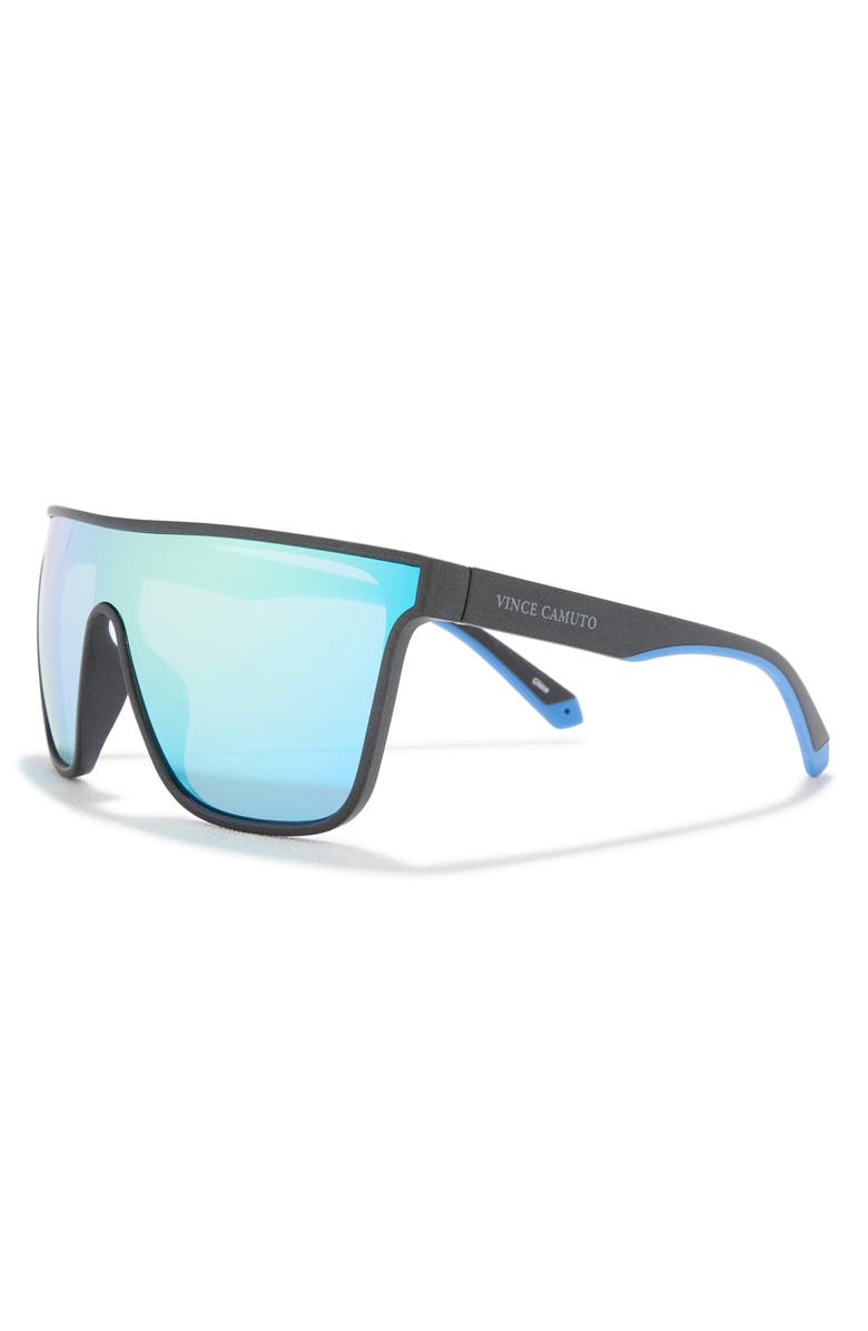 Vince Camuto 140mm Mirrored Flat Top Sunglasses, Alternate, color, Black Blue