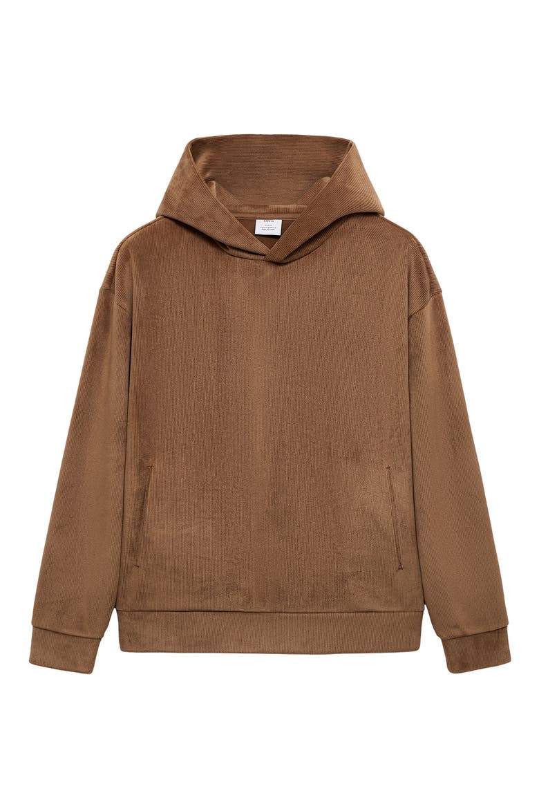 Corduroy Pullover Hoodie, Main, color, TOBACCO BROWN