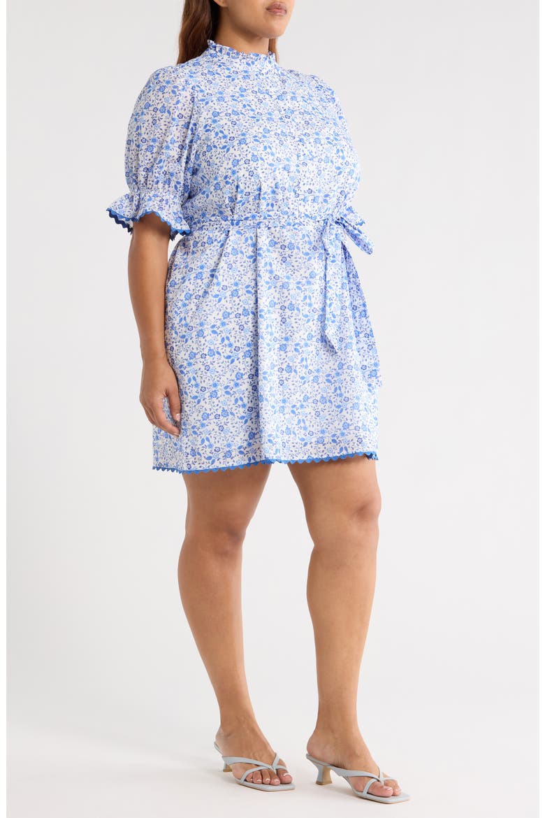 Maisie Floral Miana Cotton Shirtdress, Alternate, color, WHITE/ BLUE COMBO