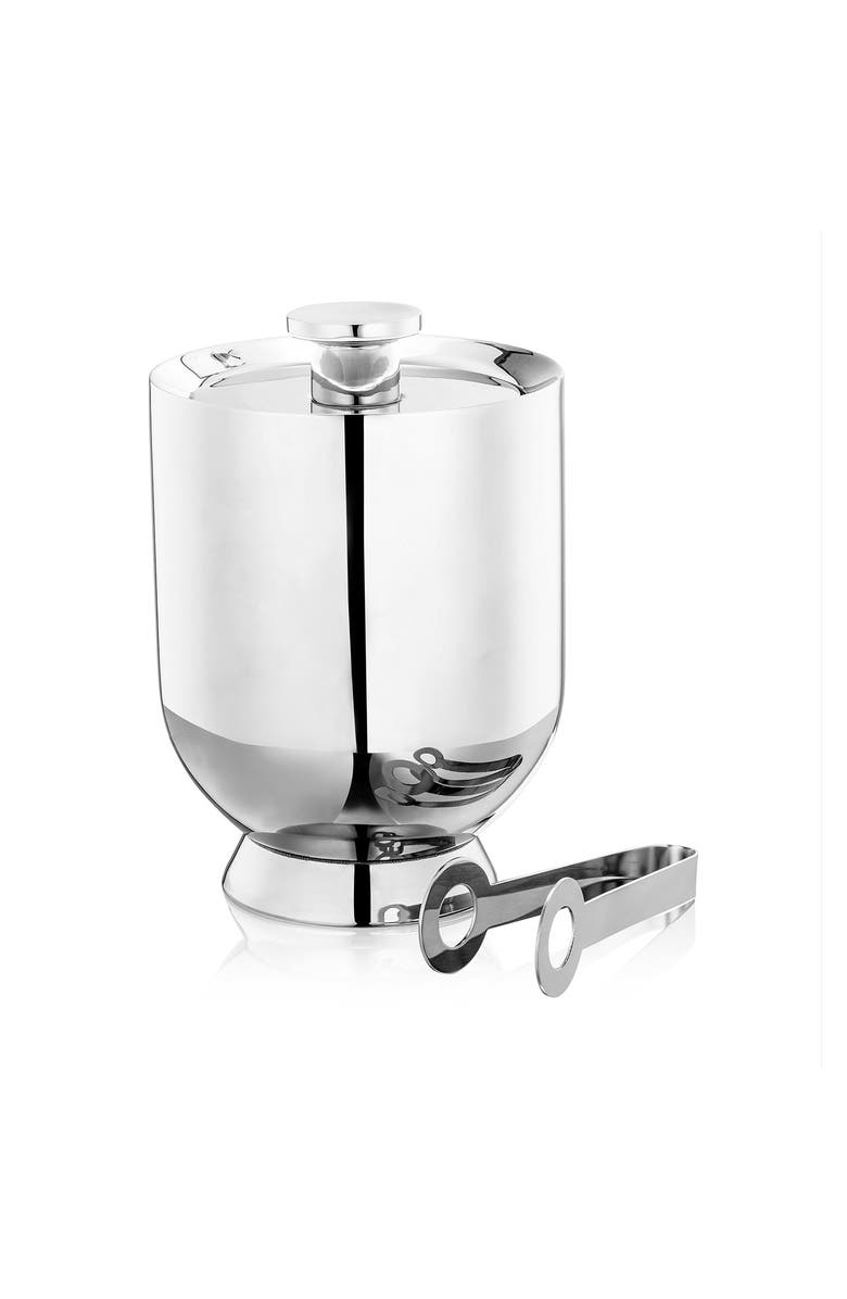 Nick Munro Trombone Ice Bucket & Tongs, Main, color, Silver