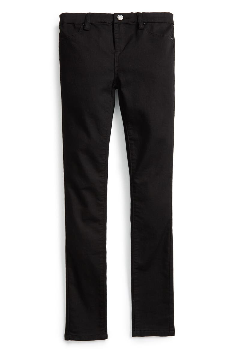 Twill Skinny Jeans, Main, color, NIGHT BLACK
