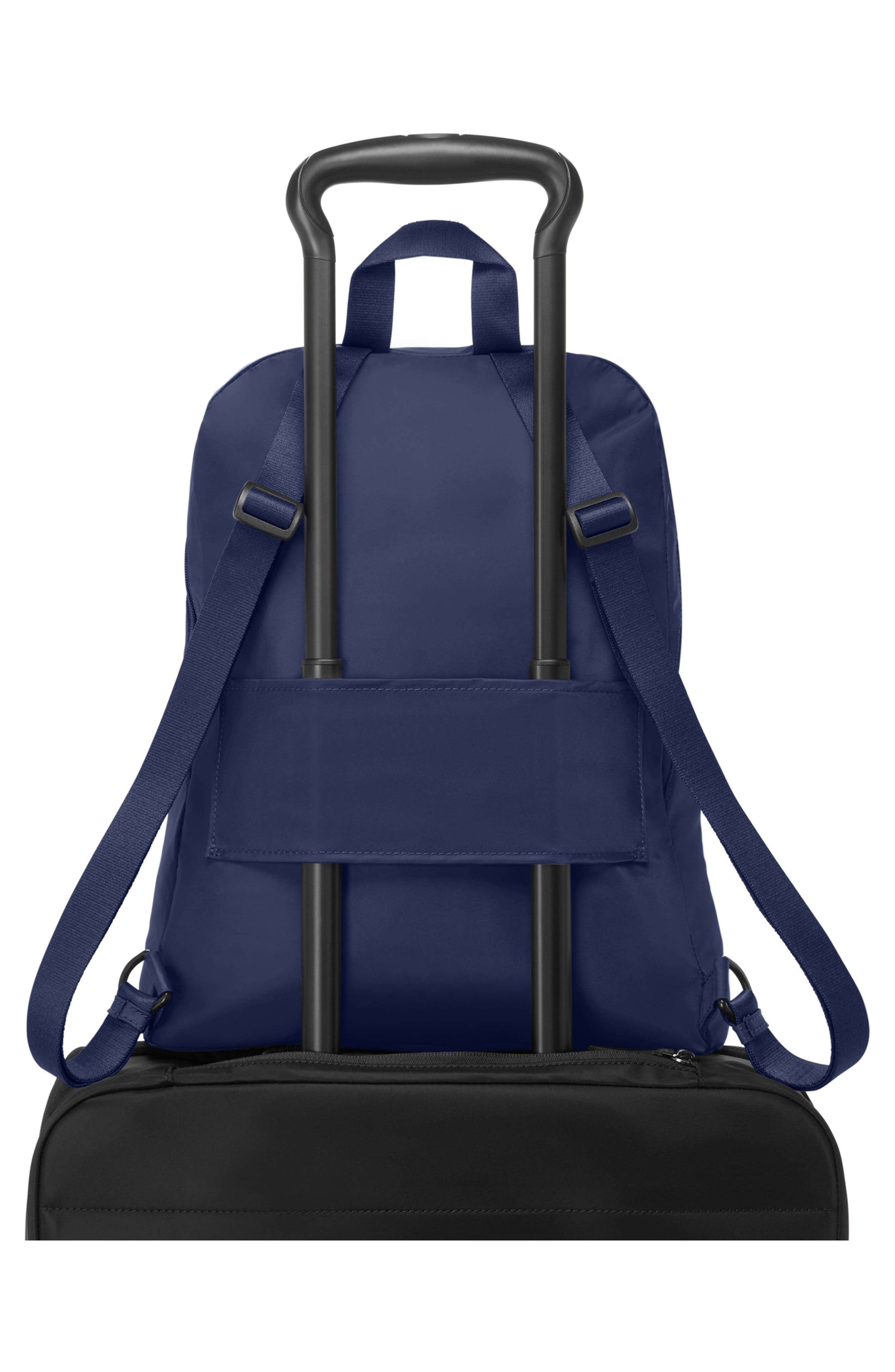 Voyageur Just in Case Packable Nylon Travel Backpack, Alternate, color, INDIGO/ LIGHT GOLD