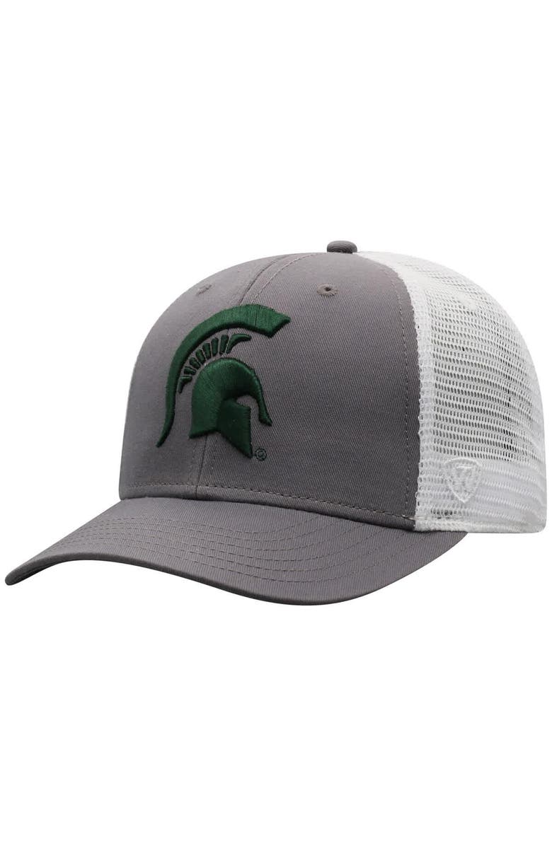 TOP OF THE WORLD Men's Top of the World Gray Michigan State Spartans Trucker Adjustable Hat, Main, color, Gray