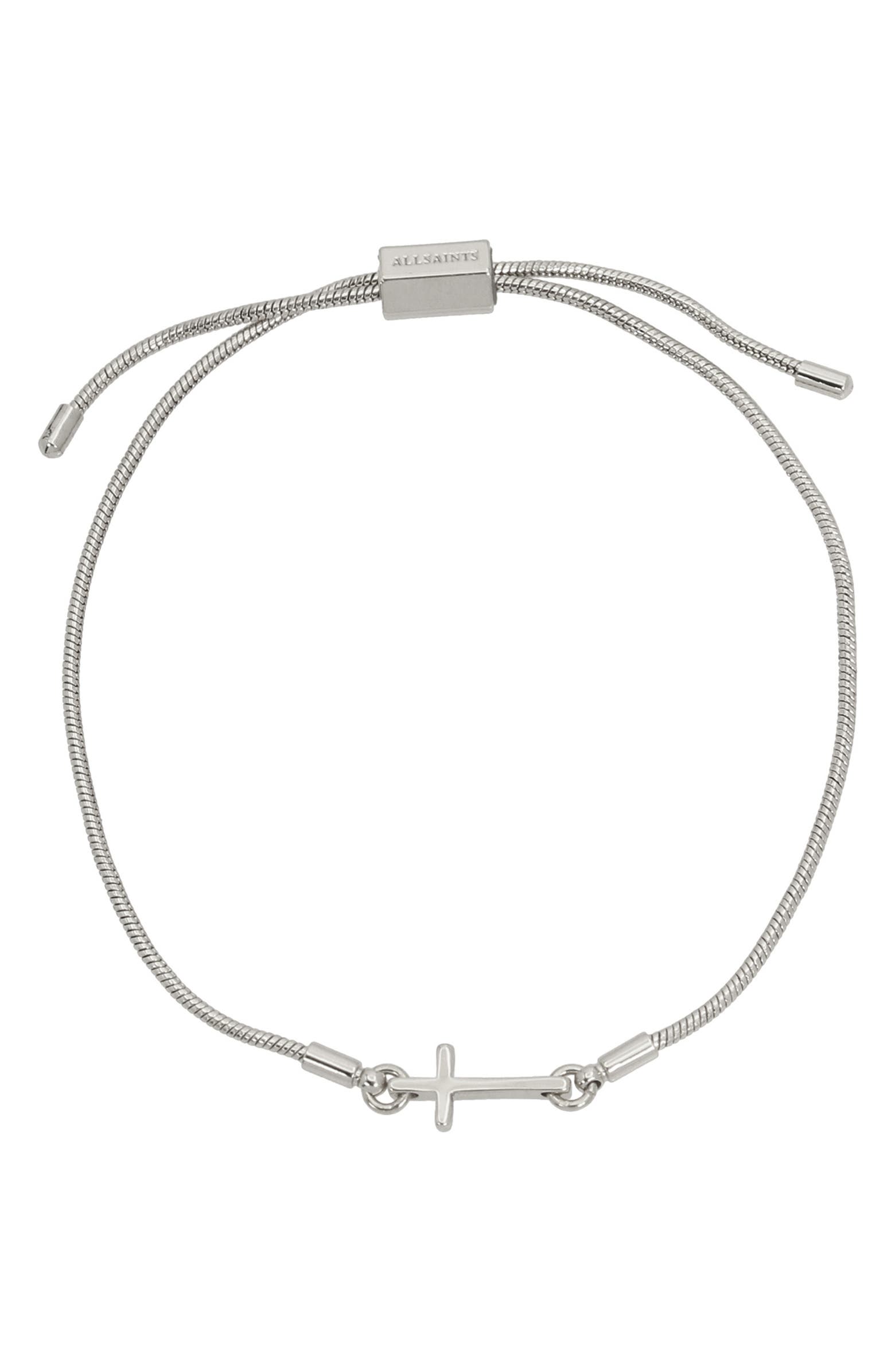 AllSaints Cross Charm Chain Slider Bracelet | Nordstromrack