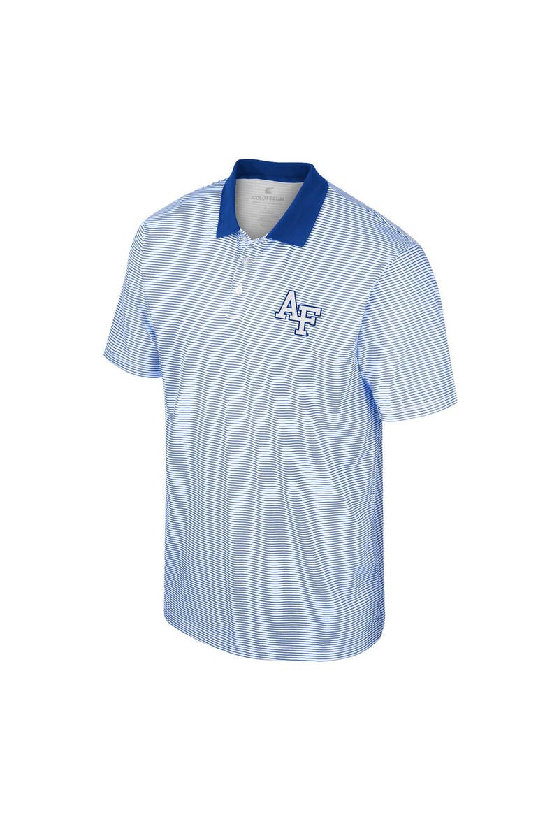 COLOSSEUM Men's Colosseum White/Royal Air Force Falcons Print Stripe Polo, Alternate, color, White