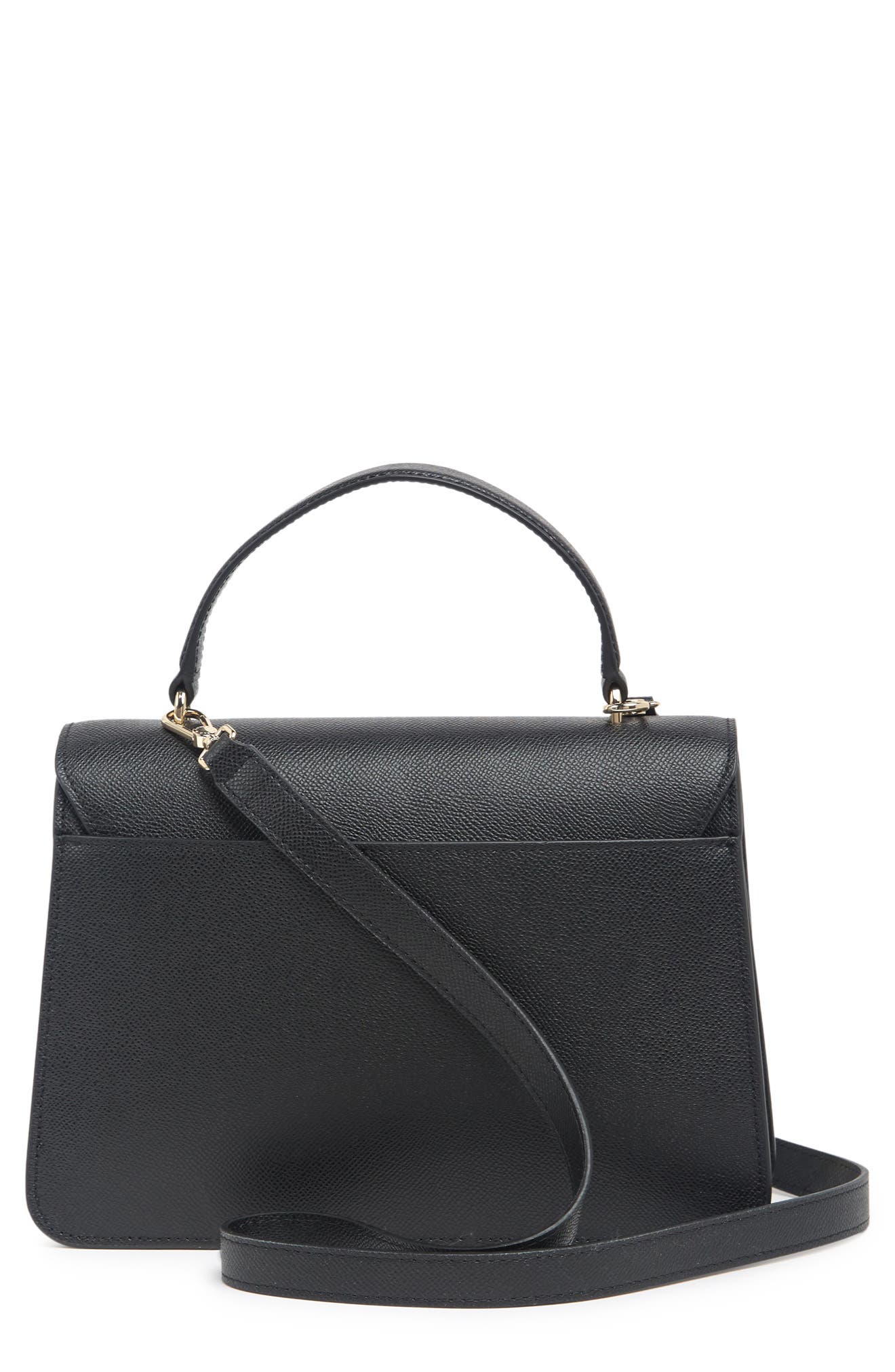 Bella Leather Satchel, Alternate, color, NERO