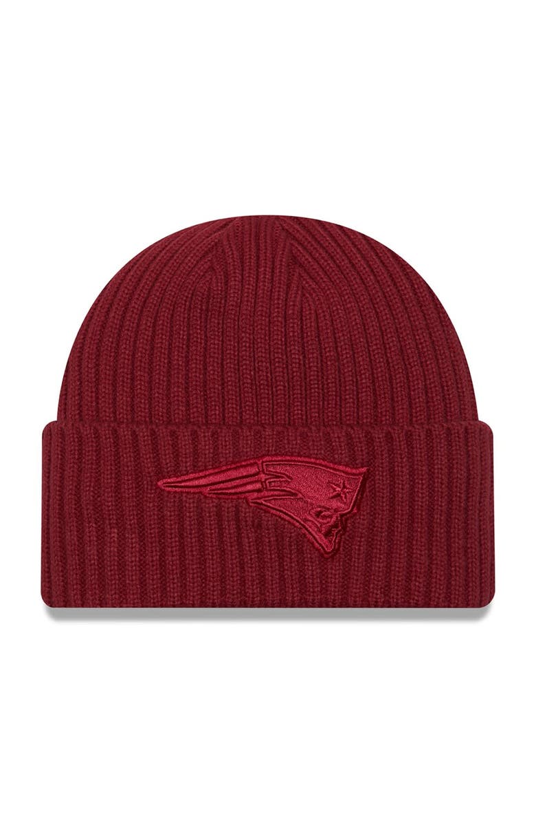 New Era Men's New Era  Cardinal New England Patriots Color Pack Cuffed Knit Hat, Main, color, 