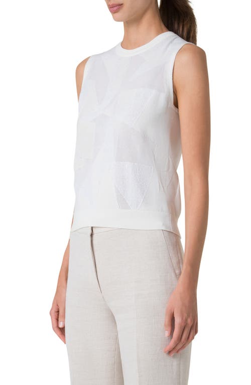 Akris Jacquard Sweater Tank In Ecru