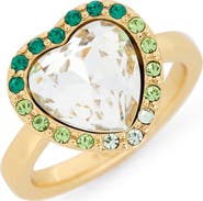 Kurt Geiger London Crystal Heart Halo Cocktail Ring