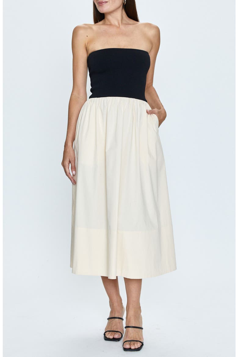 Mavo Strapless Midi Dress, Alternate, color, PEPPER AND SALT