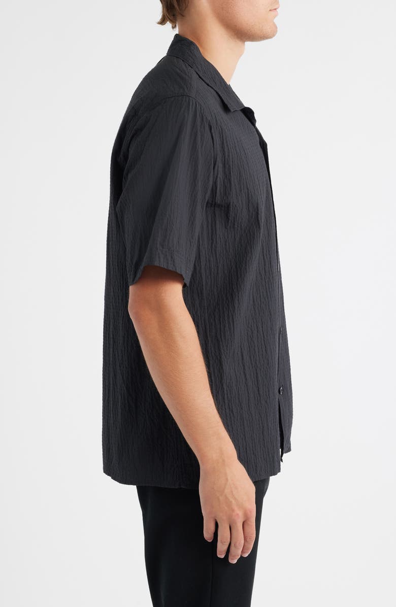 NN07 Julio 5721 Cotton Seersucker Camp Shirt, Alternate, color, Black