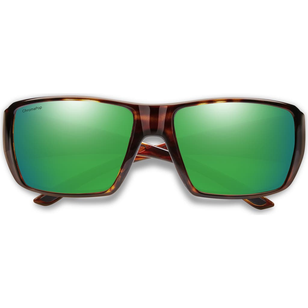 Smith Guides Choice Xl 63mm Chromapop™ Polarized Oversize Square Sunglasses In Green