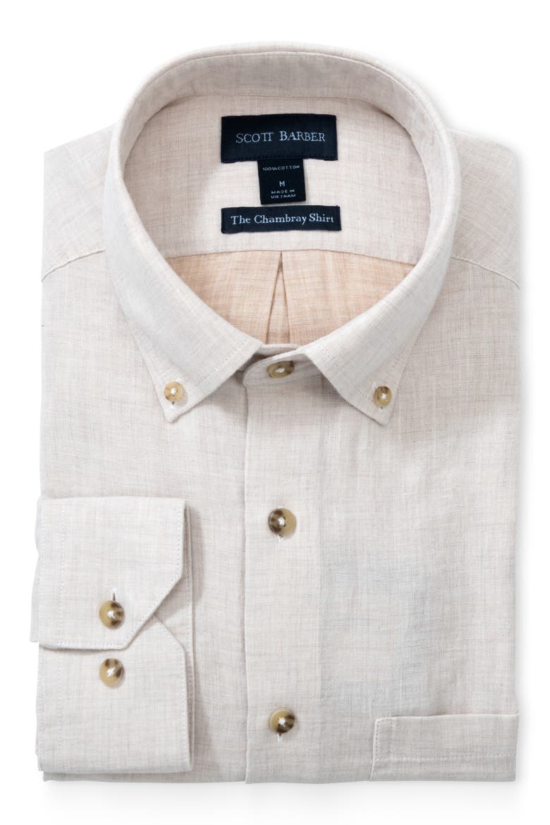 The Chambray Button-Down Shirt, Alternate, color, BIRCH