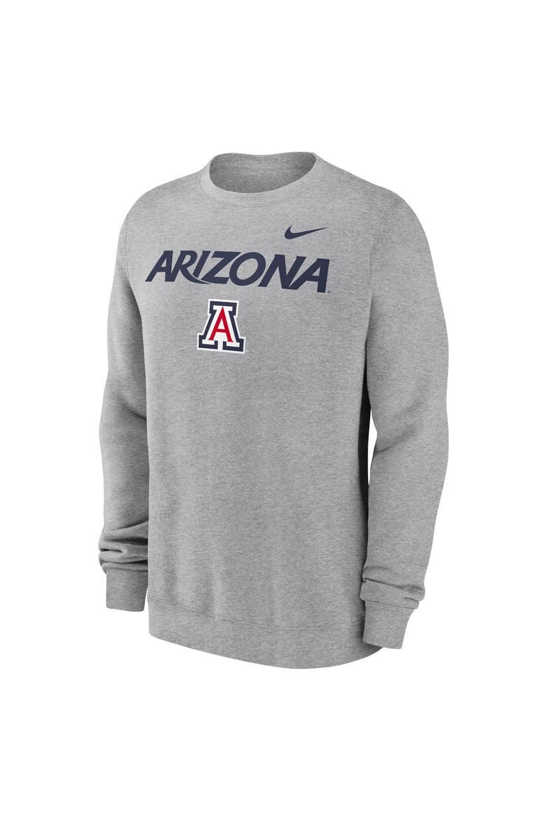 Men's Nike Heather Gray Arizona Wildcats Primetime Primary Stack Pullover Sweatshirt, Alternate, color, Heather Gray