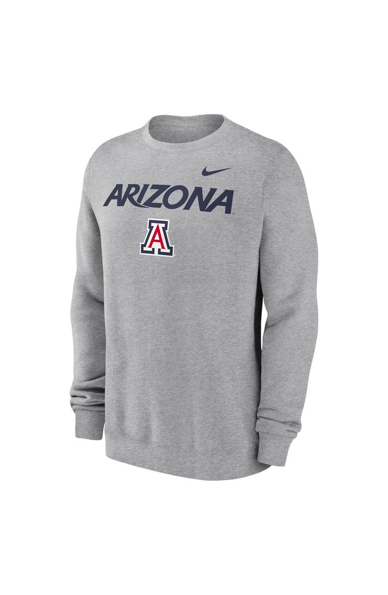 Nike Men's Nike Heather Gray Arizona Wildcats Primetime Primary Stack Pullover Sweatshirt, Alternate, color, Heather Gray