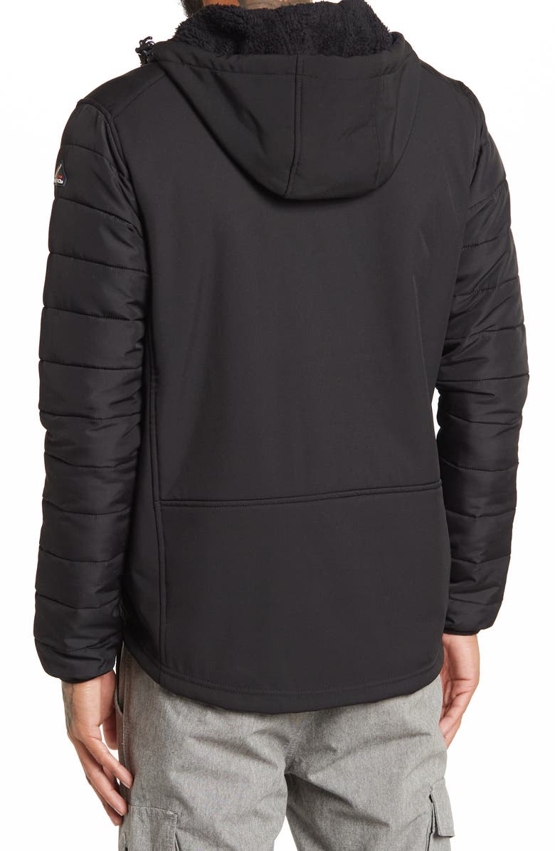 HAWKE & CO HAWKE AND CO Hooded Faux Shearling Lined Softshell Jacket, Alternate, color,