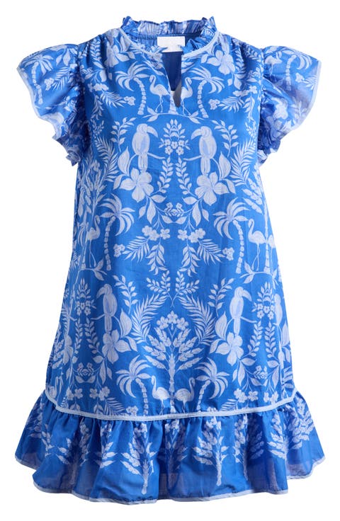 Davina Tropical Print Shift Minidress