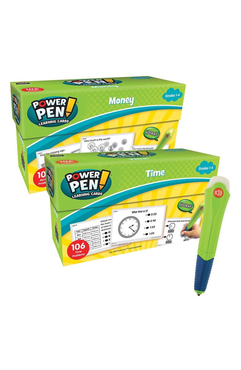 Kaplan Early Learning Company Power Pen Learning Math Quiz Cards - Money, Time, & Talking Power Pen, Main, color, Multicolor