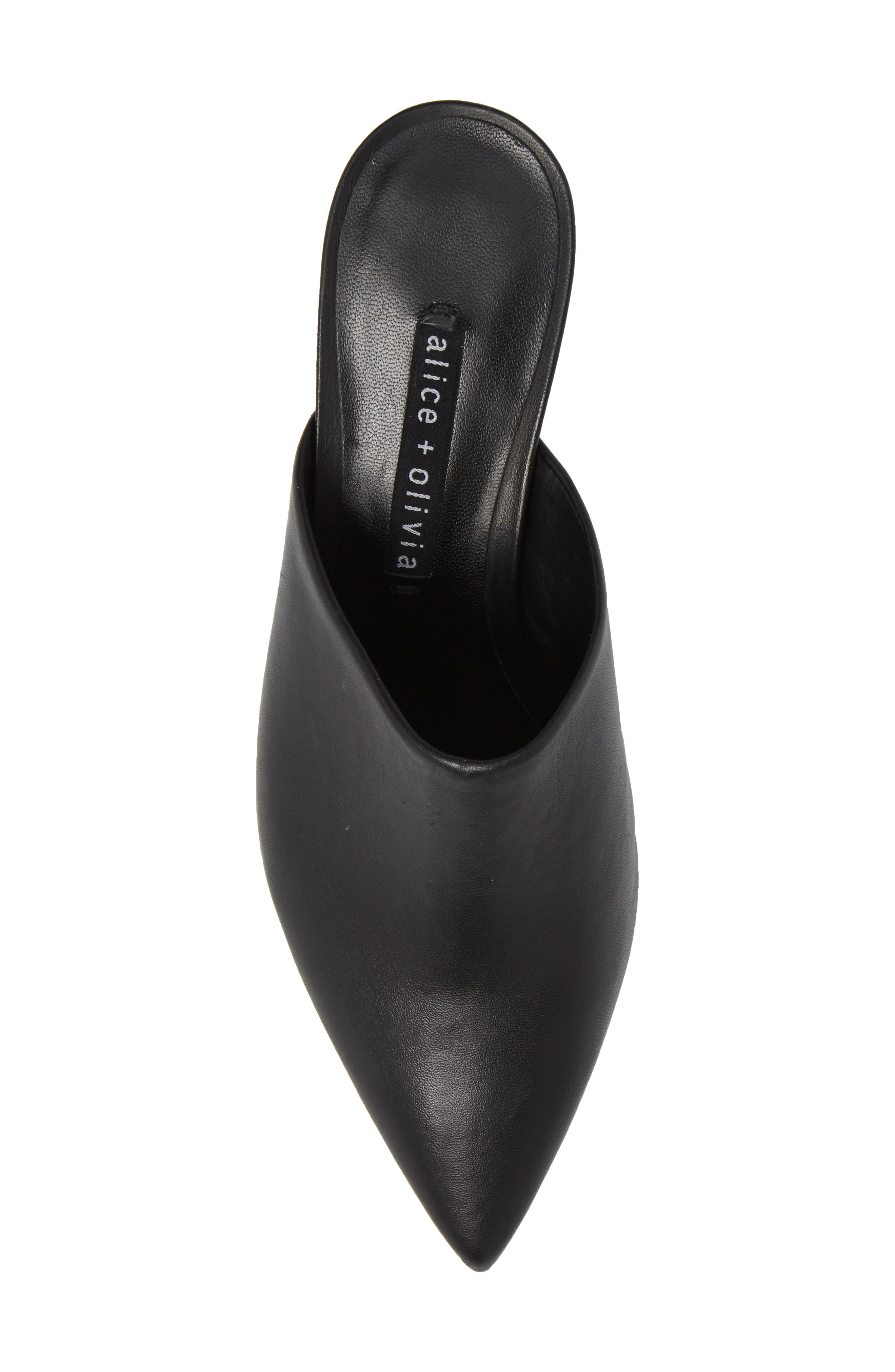 Chrysta Pointy Toe Mule, Alternate, color, BLACK
