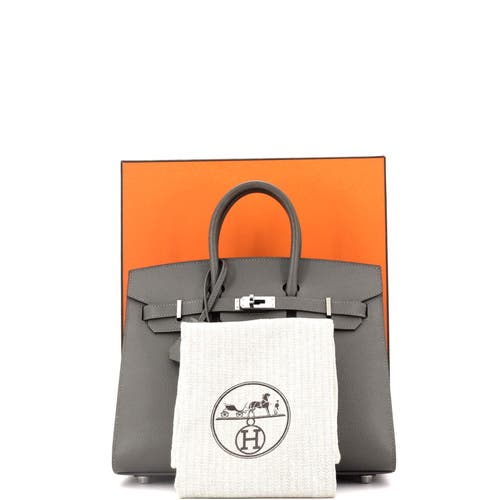 Pre-owned Hermes Hermes Birkin Sellier Bag Grey Epsom With Palladium Hardware 25 In Gray