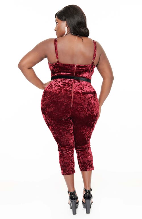 Unique Vintage Plus Size 1950s Cropped Jumpsuit In Bugundy