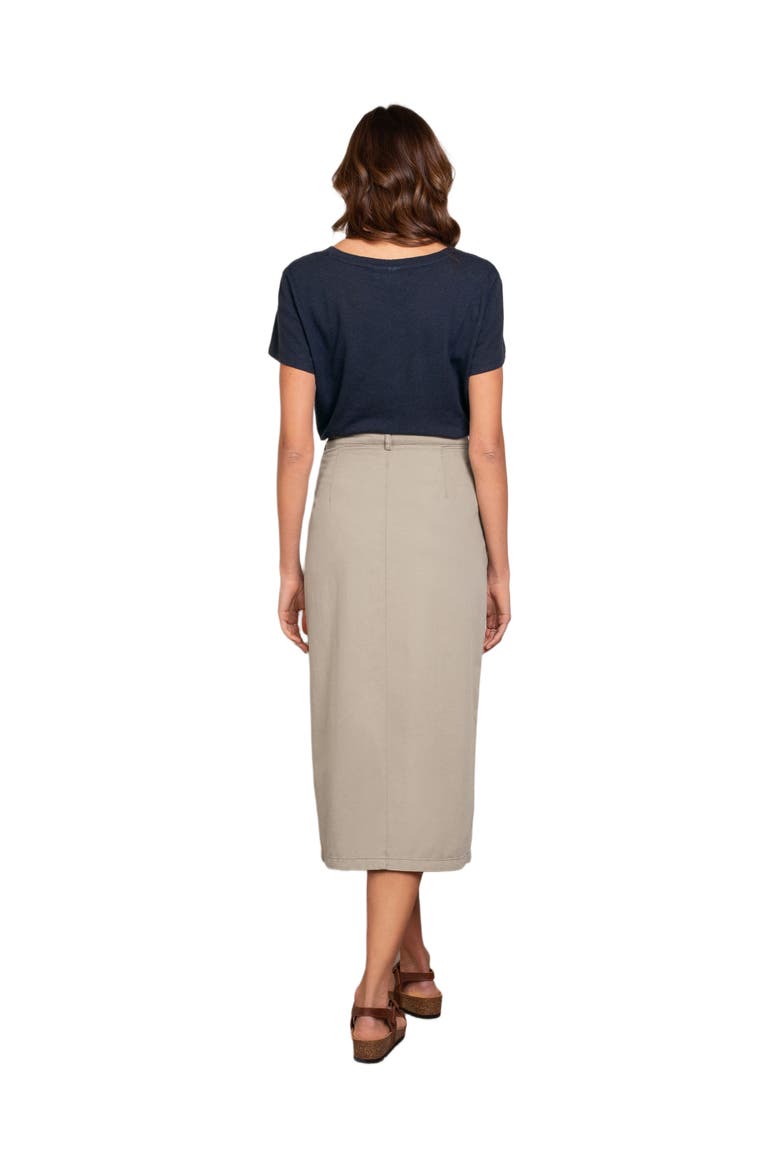 Twill Midi Skirt, Alternate, color, STONE