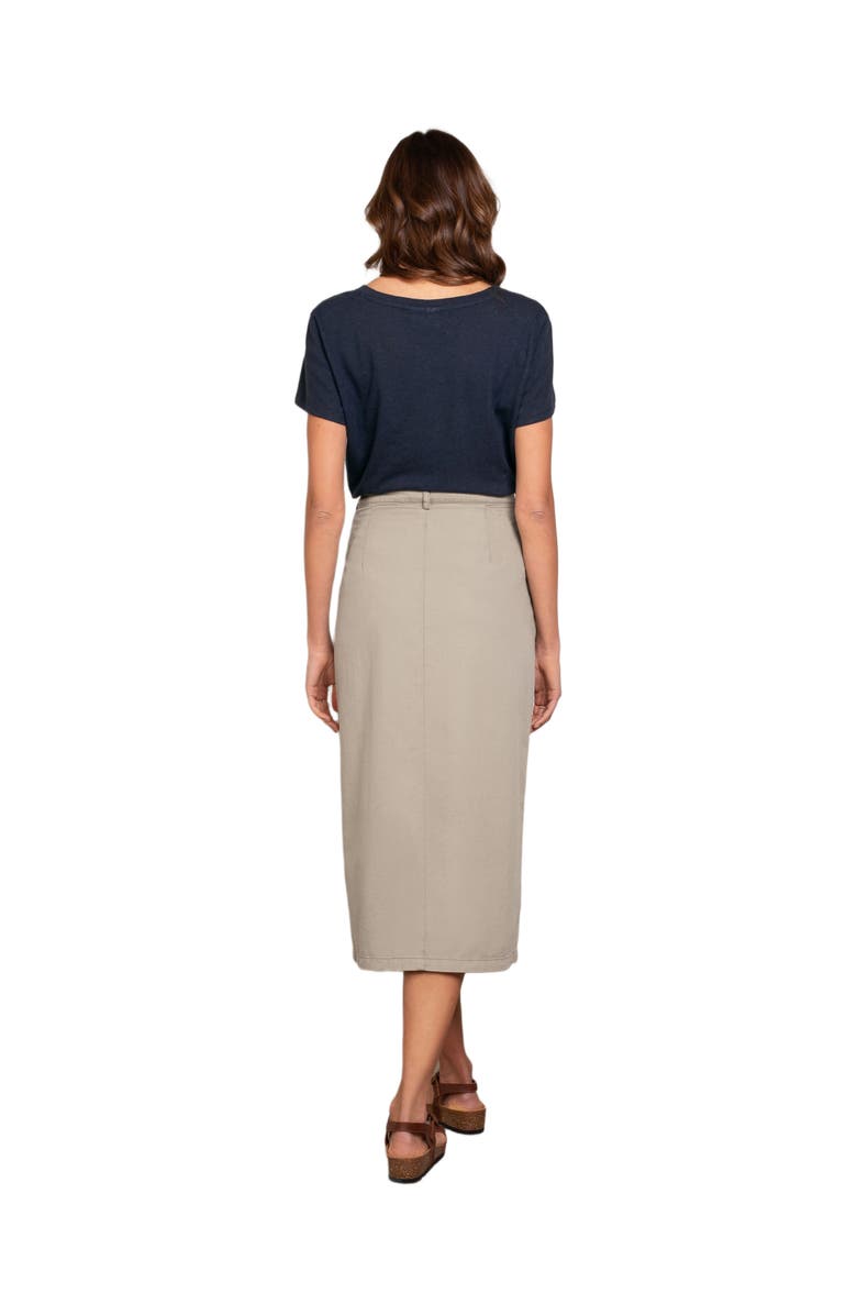 Celtic & Co. Twill Midi Skirt, Alternate, color, Stone