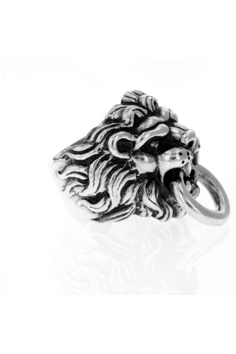 Lion's Head Ring, Alternate, color, Silver