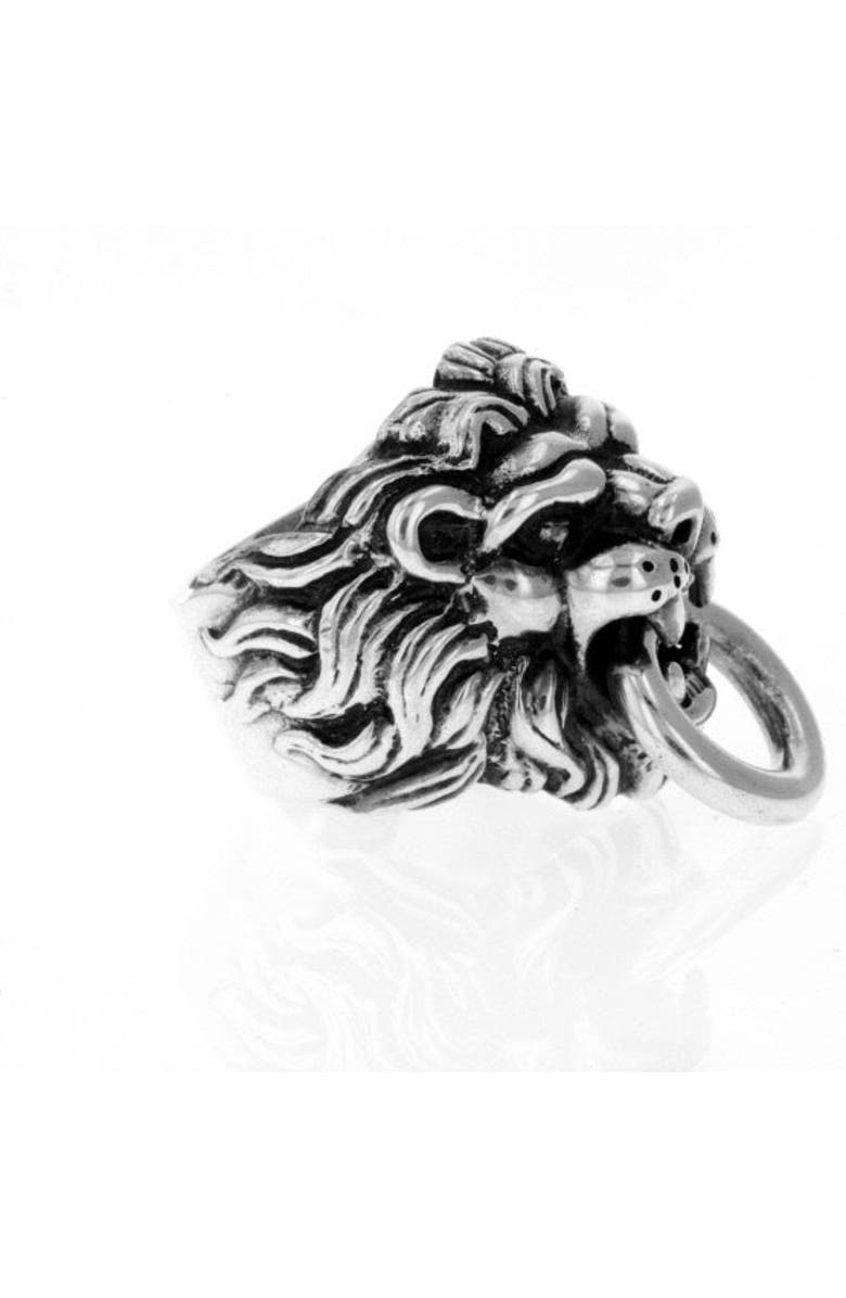 King Baby Studio Lion's Head Ring, Alternate, color, Silver