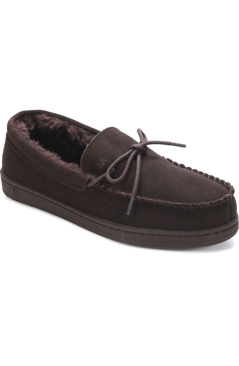 Mykos Theo Faux Shearling Slipper, Main, color, Chocolate