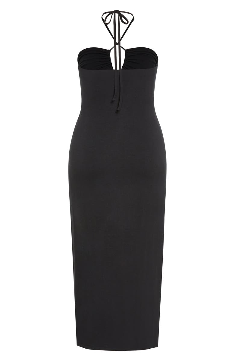 City Chic Miley Halter Midi Dress, Alternate, color,