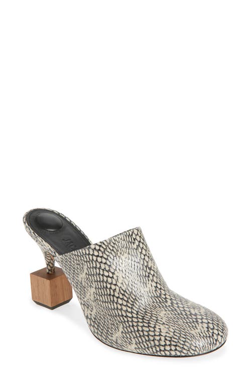 Jacquemus 'les Bisou' Multicolor Mules With Snakeskin Effect And High Heel In Beige 150