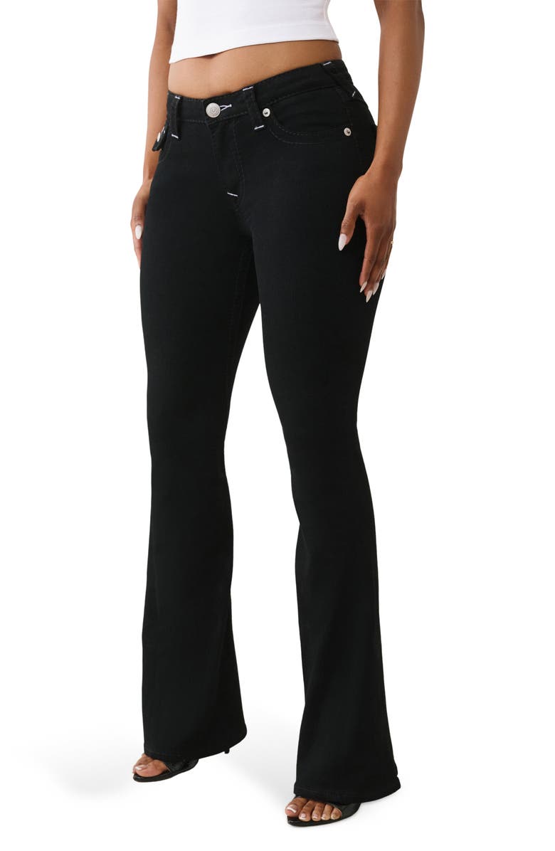 True Religion Joey Flap Flare Jeans, Alternate, color, 2Sb Black Rinse