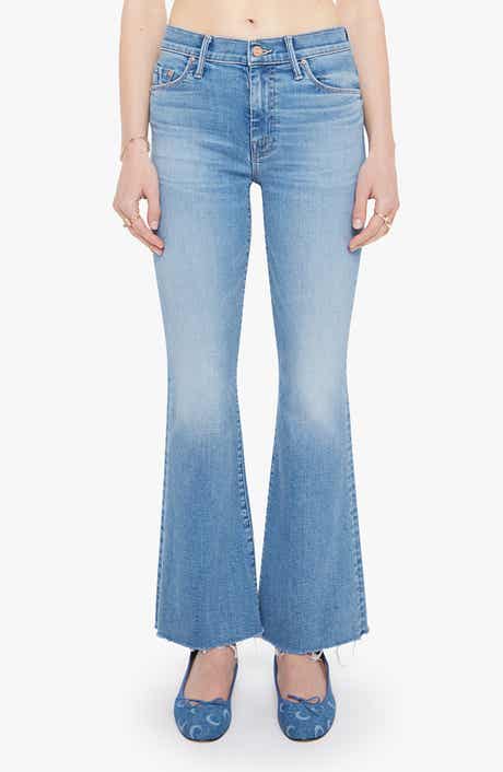 MOTHER The Weekend Fray Hem Flare Jeans