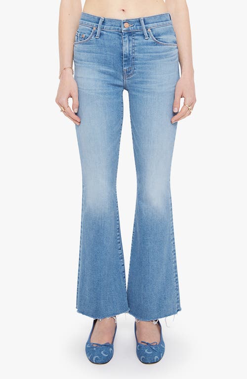 Mother The Weekend Fray Hem Flare Jeans In Blue