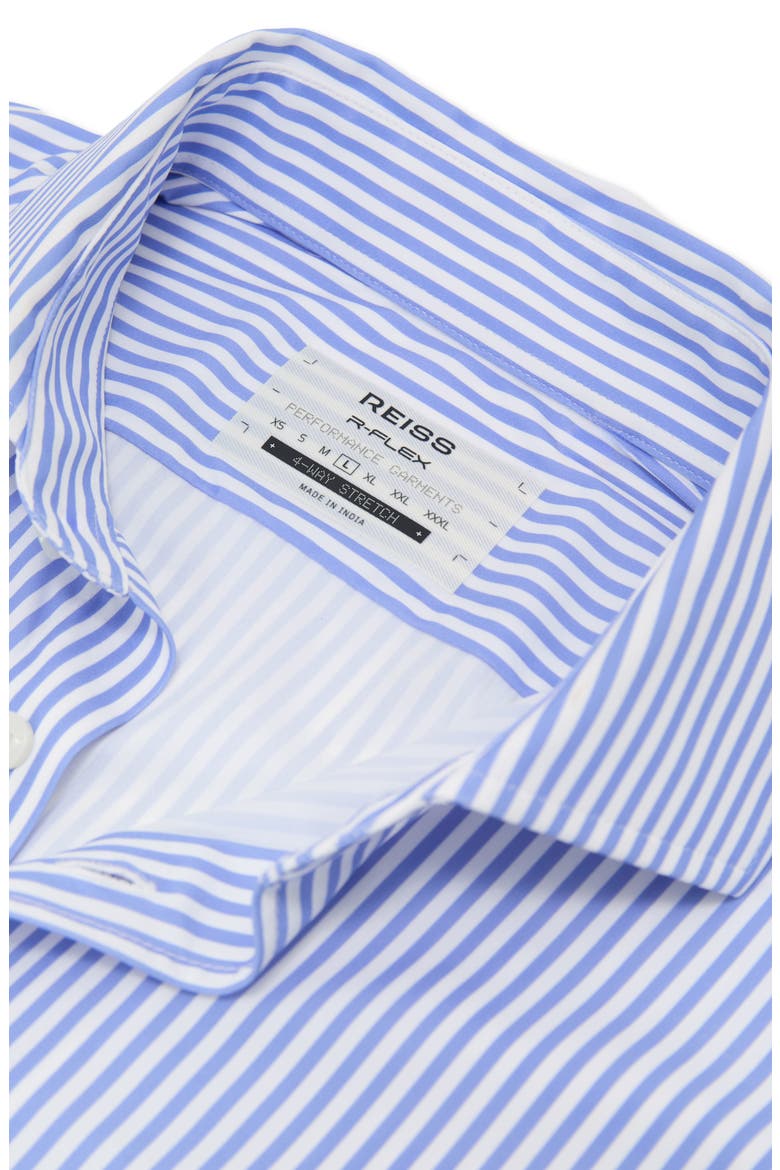 Volley Slim Fit Stripe Performance Shirt, Alternate, color, SOFT BLUE/ WHITE