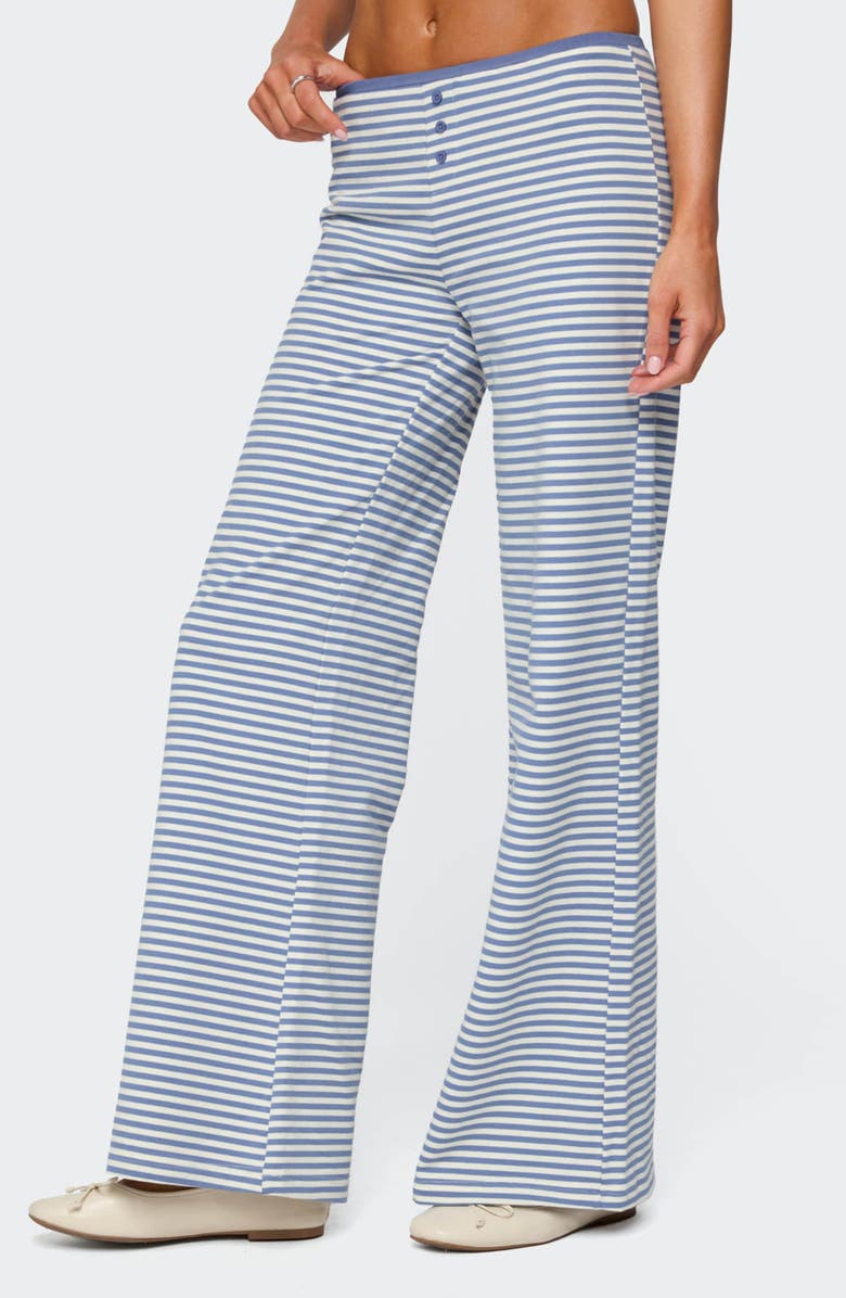 EDIKTED Monti Stripe Wide Leg Pants, Alternate, color, Blue-And-White