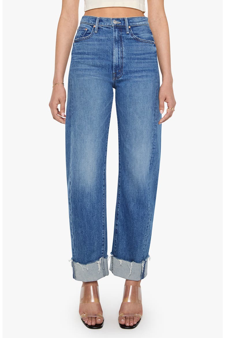 The Half-Pipe Flood Cuff Fray High Waist Wide Leg Jeans, Main, color, GET TWO BIRDS STONED