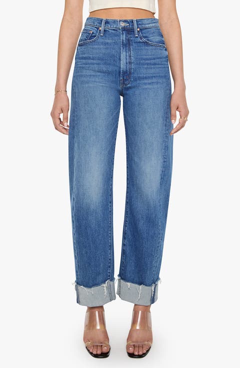 The Half-Pipe Flood Cuff Fray High Waist Wide Leg Jeans