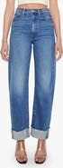 MOTHER The Half-Pipe Flood Cuff Fray High Waist Wide Leg Jeans