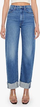 MOTHER The Half-Pipe Flood Cuff Fray High Waist Wide Leg Jeans