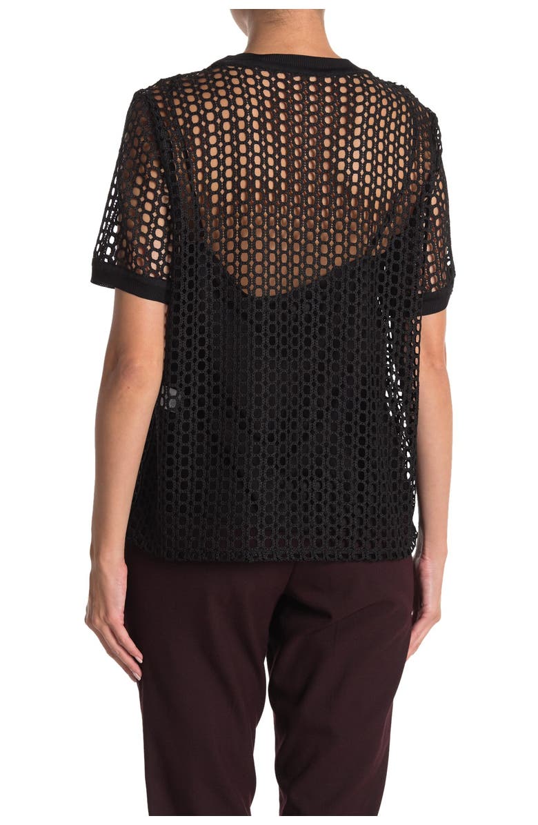 Elie Tahari Java Eyelet Lace T-Shirt, Alternate, color, 