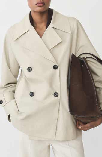 MANGO Short Double Breasted Trench Coat