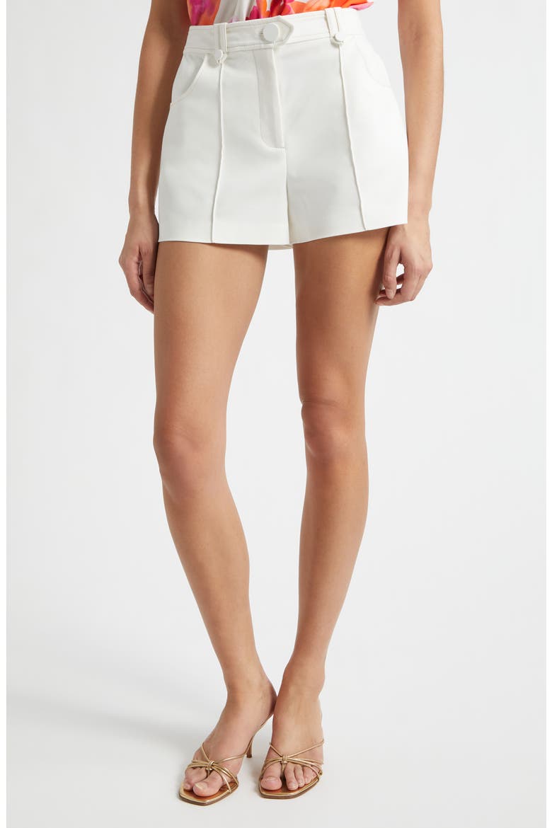 Marco Pintuck Cotton Blend Shorts, Main, color, IVORY