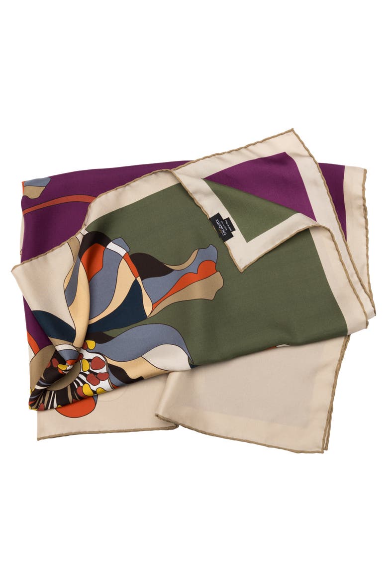 Julia - Hand Rolled Large Silk Foulard for Women, Alternate, color, Plum