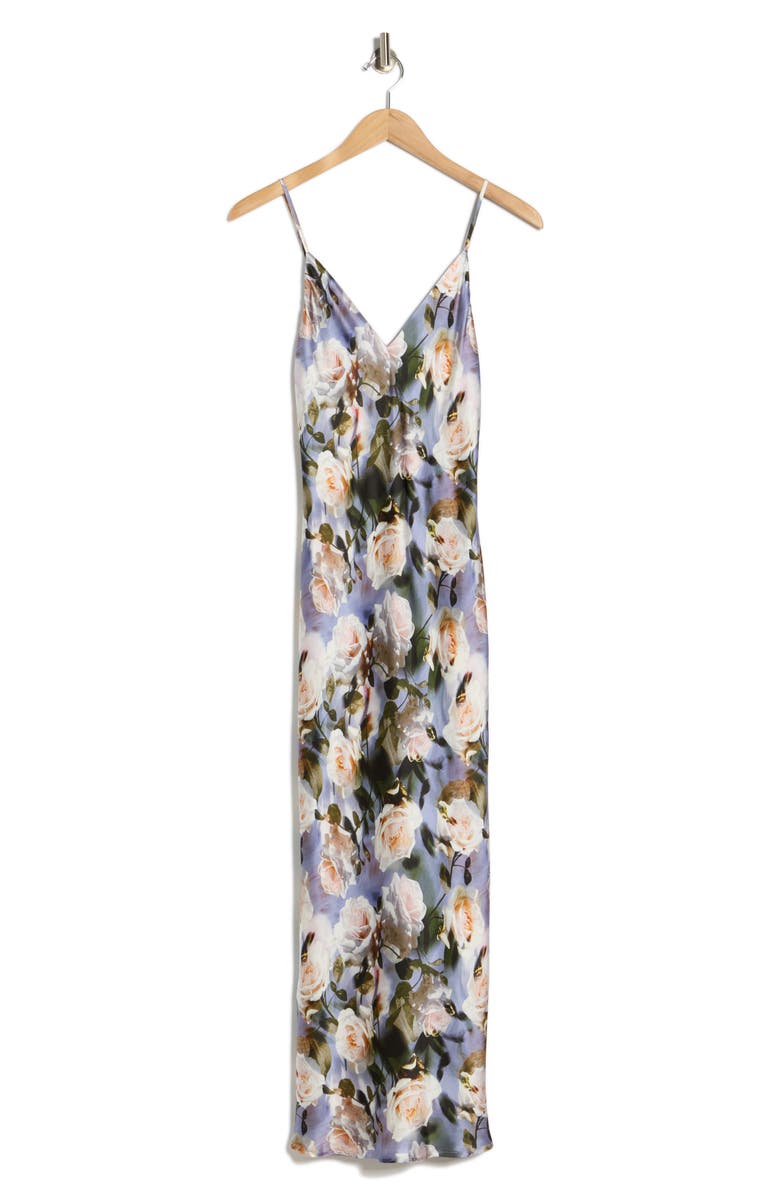 L'AGENCE Seridie Floral Silk Slipdress, Main, color, Multi Distressed Floral