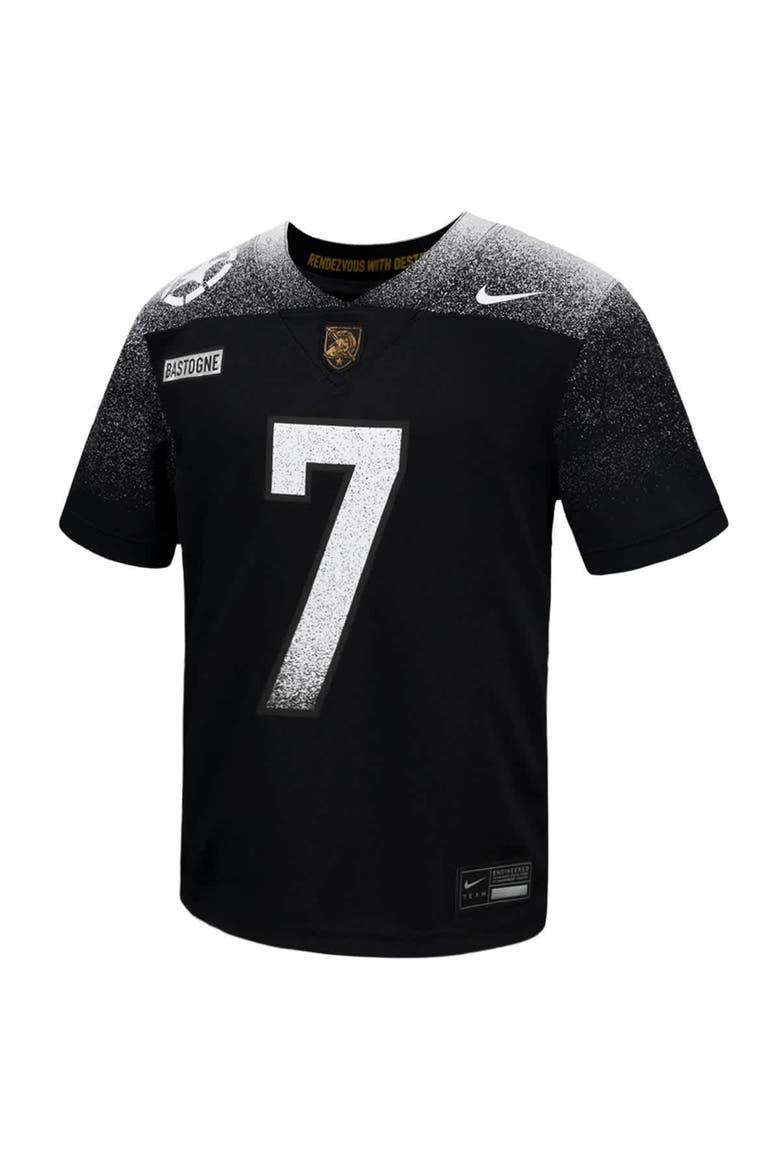 Youth Nike Black Army Black Knights 2024 Rivalry Collection Alternate Replica Football Jersey, Alternate, color, Black