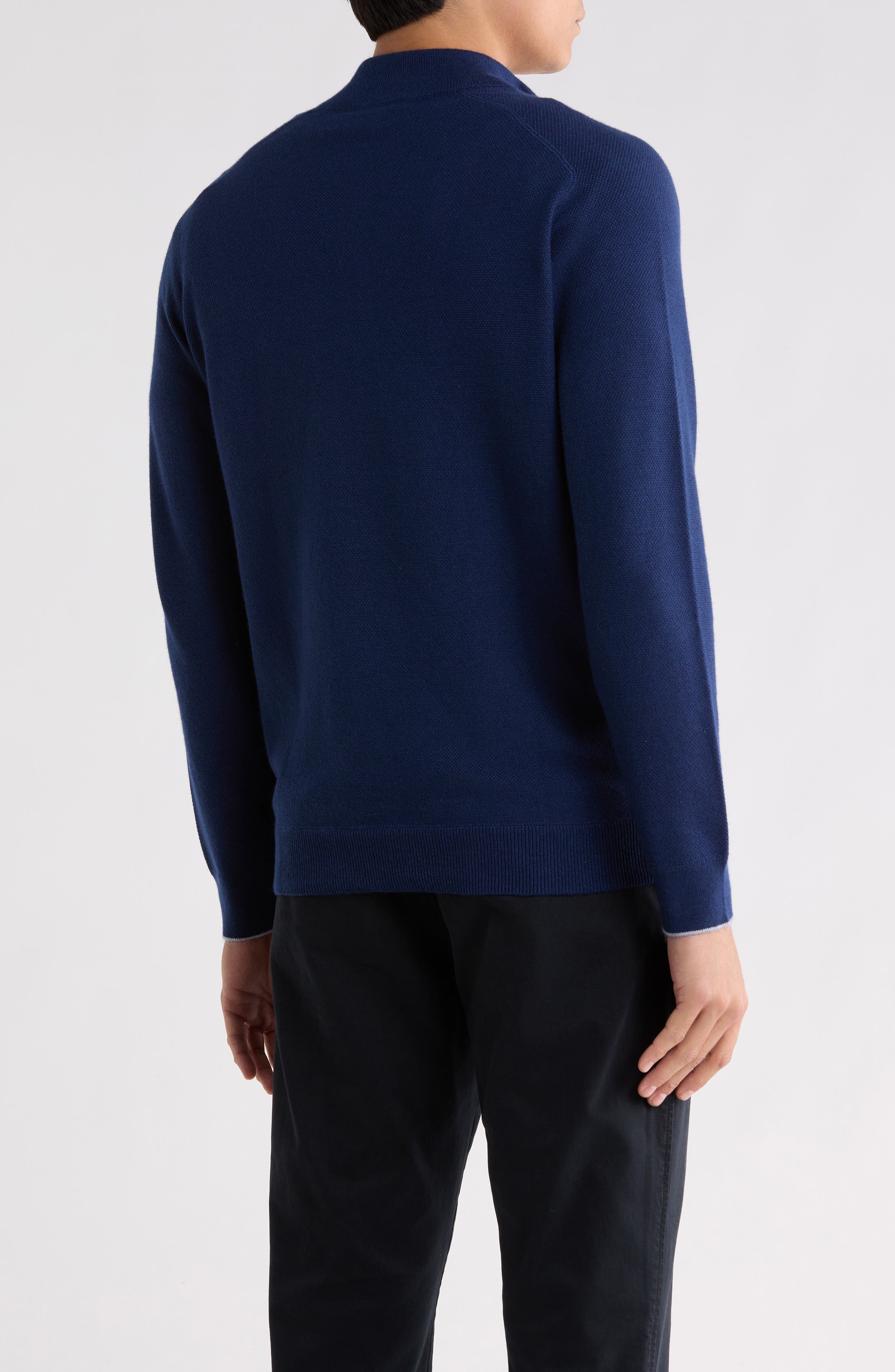 Peter Millar Voyager Cashmere and Silk Quarter Zip Sweater (Men ...