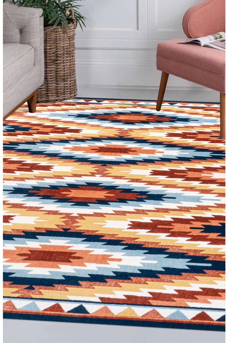 Konya Diamond Kilim Geometric Area Rug, Alternate, color, Yellow/Red/Blue